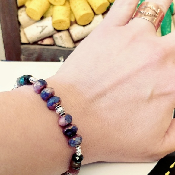 🚫SOLD🚫🆕💜 Tourmaline, Silver & Glass 💜🆕 - Picture 2 of 4